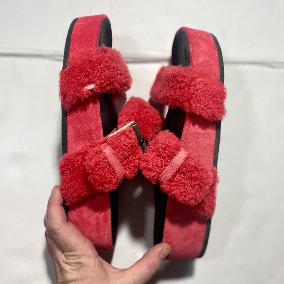 Rag & Bone Coral Shearing Chunky Platform Evin Slip On Woman’s Buckle Sandals 11 - Picture 15 of 16